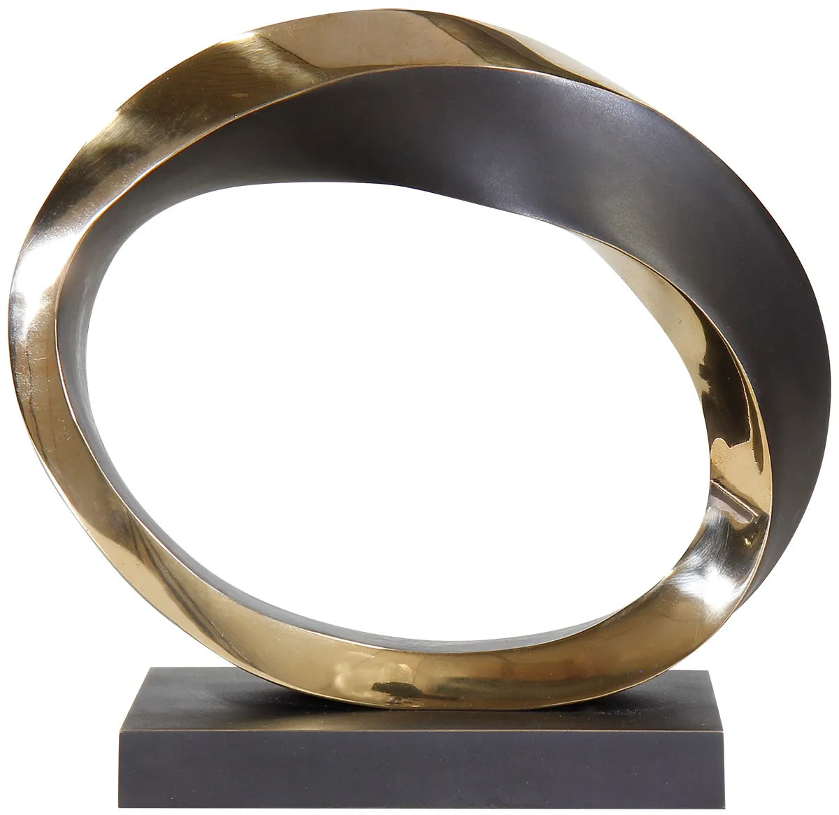 Möbius Ribbon — bronze sculpture on a black base