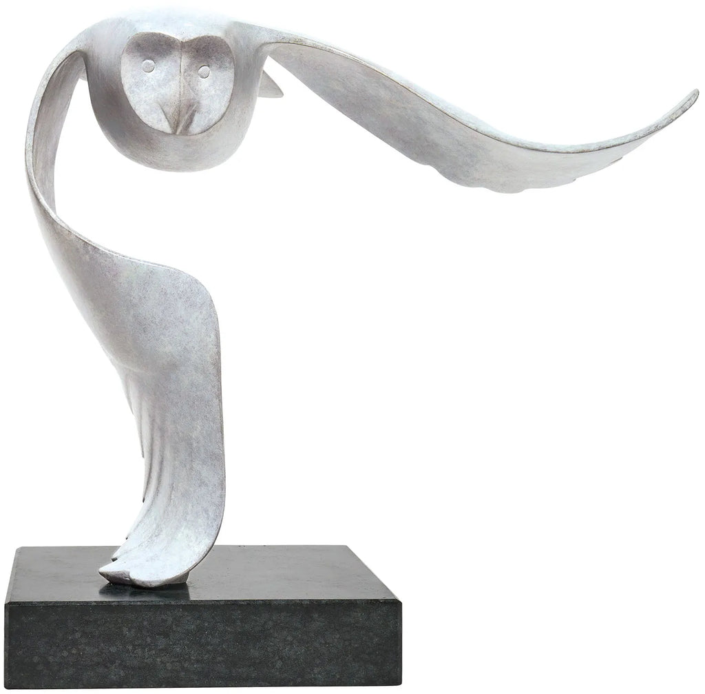 Silent Flight — bronze sculpture on a stone base