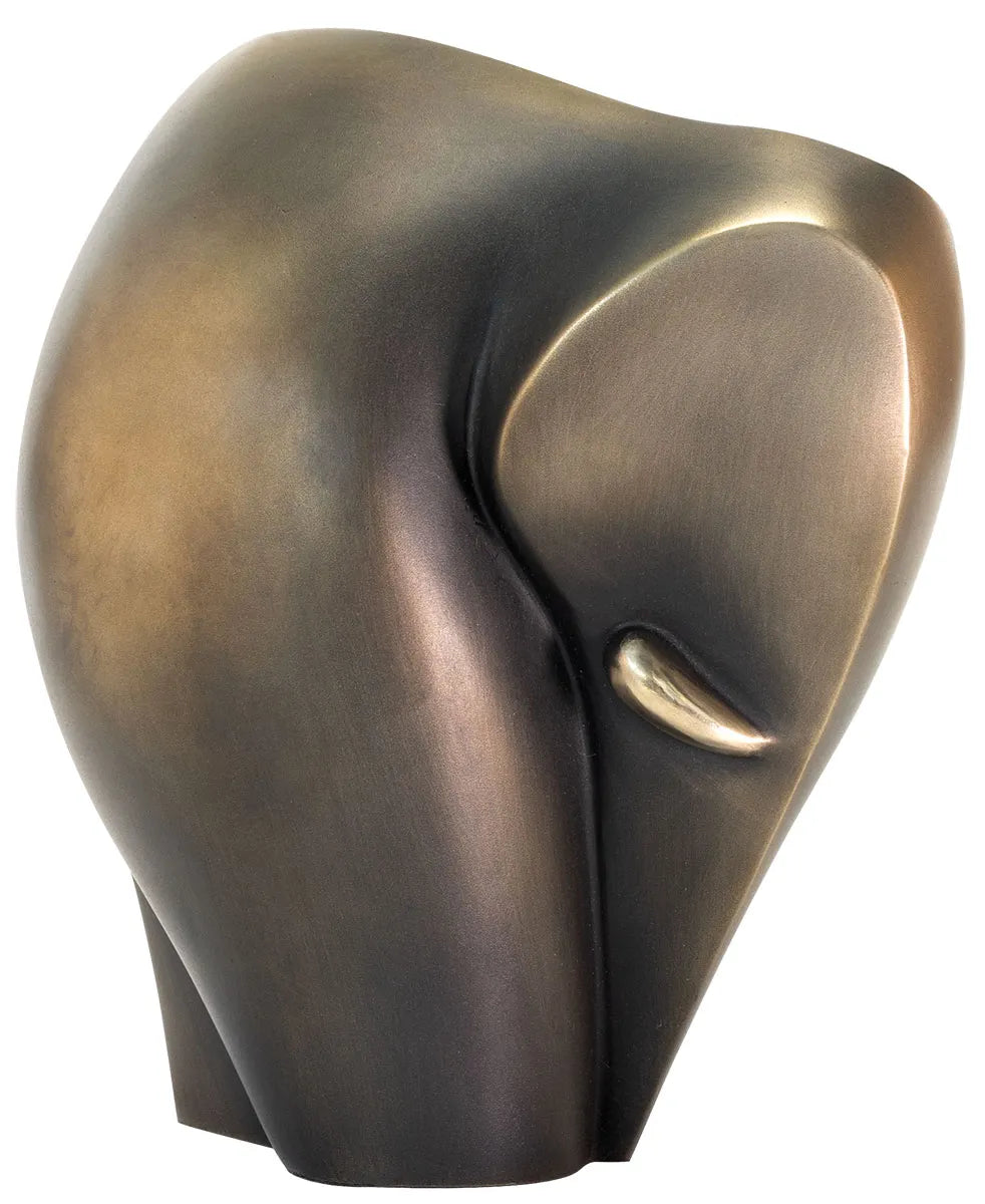 Elephant — simplified form, bronze sculpture