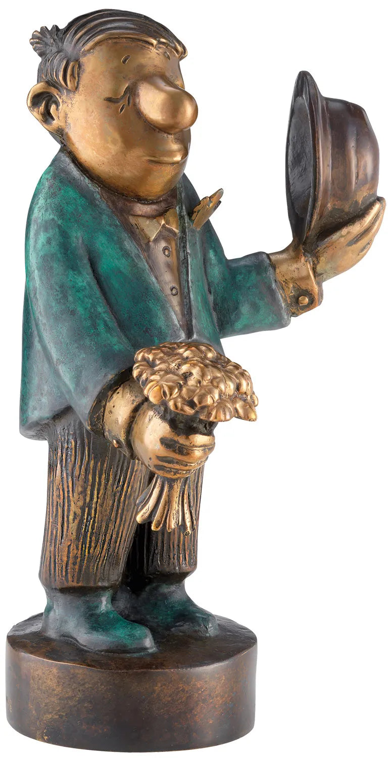 The Suitor with a Bouquet — bronze sculpture