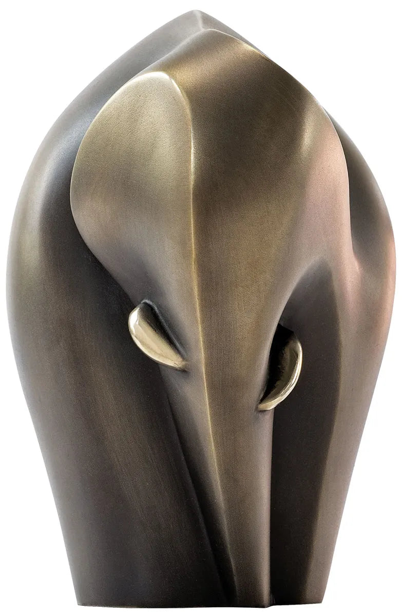 Elephant — simplified form, bronze sculpture