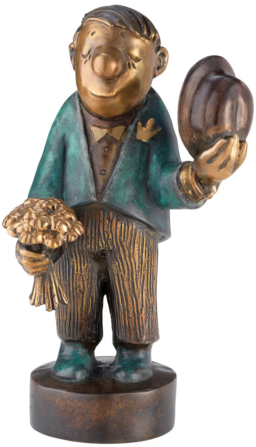 The Suitor with a Bouquet — bronze sculpture