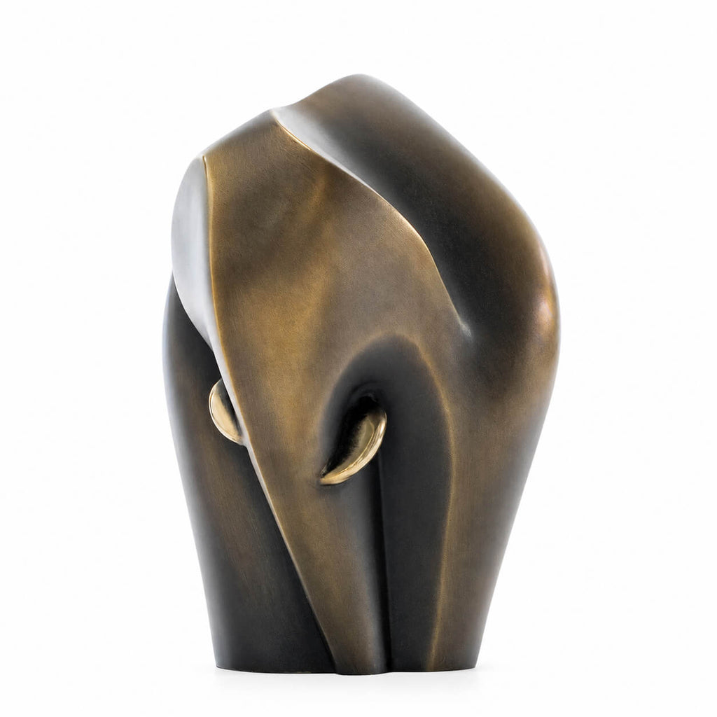 Elephant — simplified form, bronze sculpture